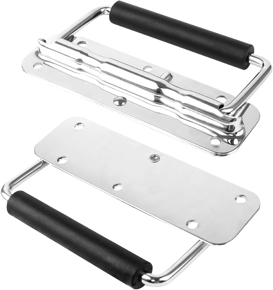 Poignée de caisse pliante à ressort inox 14cm – lot de 2 pièces – SQES Ariana