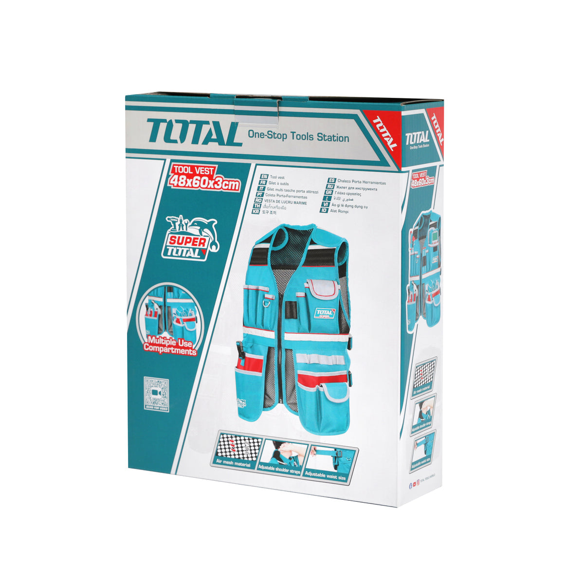 Gilet Porte-Outils TOTAL TTVT16025 – 17 Poches Maille Aérée 3 kg
