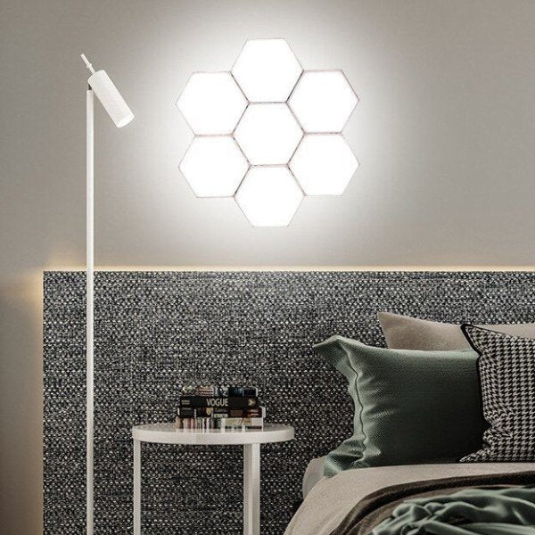 Lot de 6 Lampes LED Hexagonales Murales Modulables avec Télécommande - Éclairage Décoratif Sans Fil