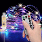 Guirlande Lumineuse Multicolore USB 10M 100 LEDs – 12 Modes et 12 Couleurs avec Télécommande – IP44 Étanche - SQES