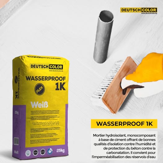 WASSERPROOF 1K - Mortier Hydroisolant Monocomposant DEUTSCHCOLOR 20kg