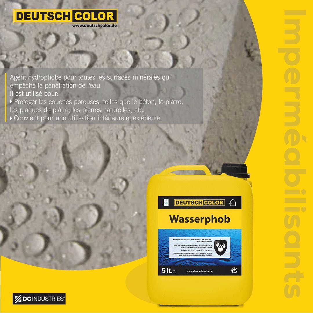 WASSERPHOB DEUTSCH COLOR - Agent Hydrophobe Imperméabilisant Surfaces Minérales