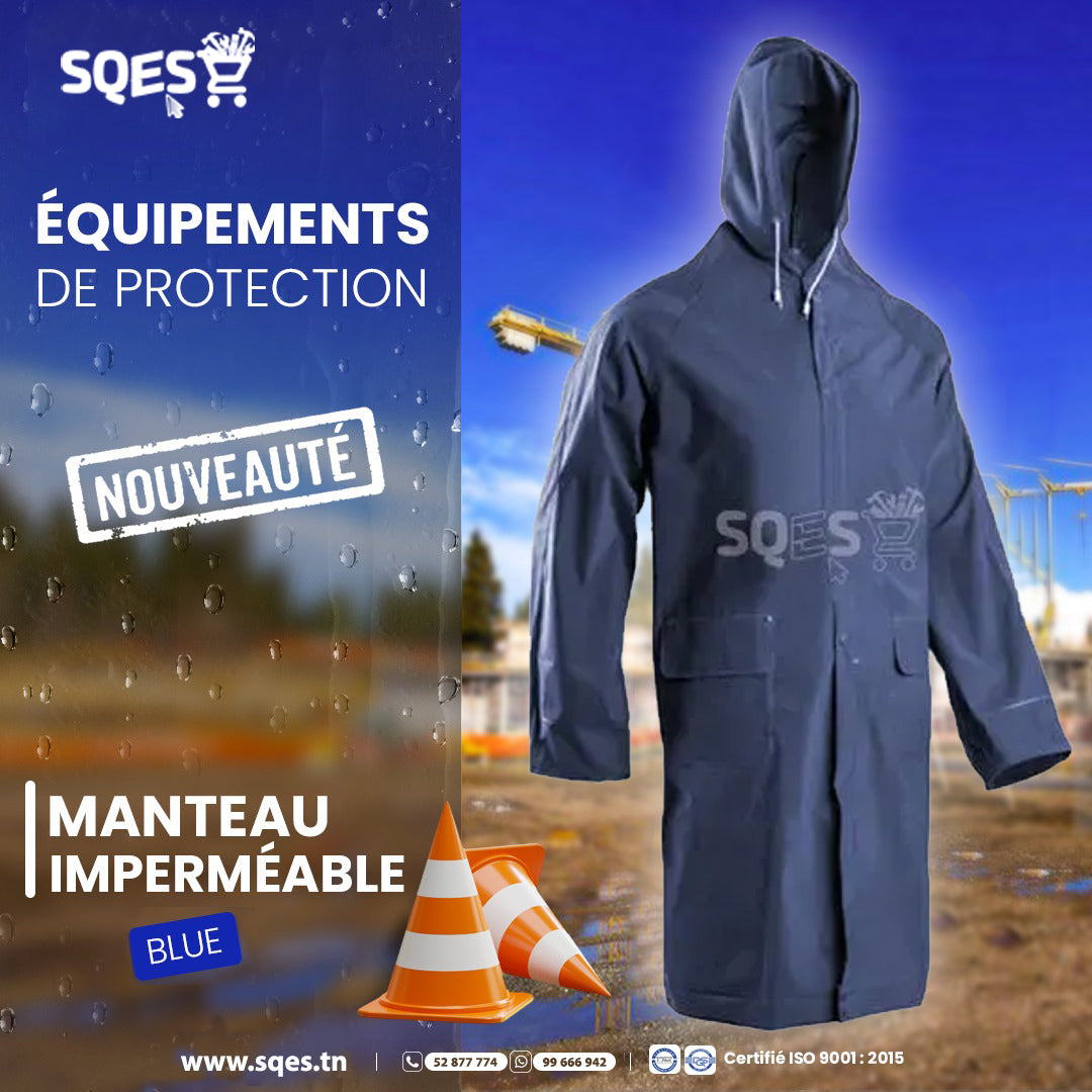 Manteau Imperméable Bleu Marine - XL