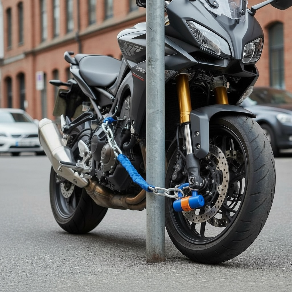 WADFOW Antivol vélo 9×900 WBK4194, chaîne acier A3 Ø 9,4 mm, 900 mm