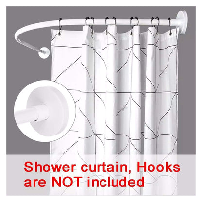 Barre de douche Rond Tringle rideaux universelle Aluminium Blanc 90cmx90cm - SQES