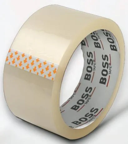 BOSS TAPE Ruban adhésif d'emballage pour cartons, Scotch acrylique transparent - SQES