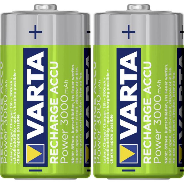 VARTA Pile Rechargeable LR20 ACCUS 3000 mAh BP2 - Pack de 2