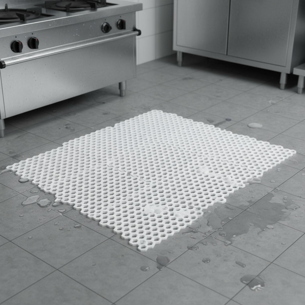 Caillebotis Rigide antidérapant Blanc - Carreaux de Drainage en PVC 30x30cm 10pcs