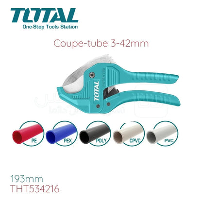 Coupe tube - PVC PP PU PE de 193mm 3-42mm TOTAL - SQES