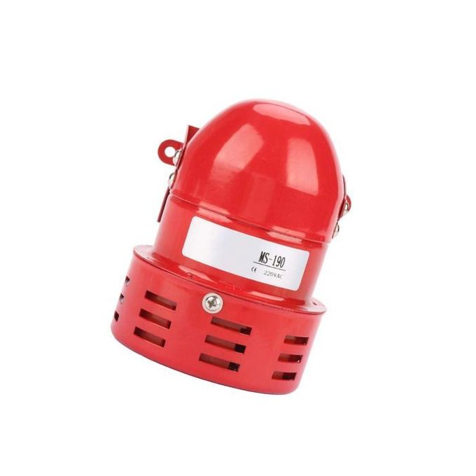Sirène Électrique 220V 120dB Rouge Mini Alarme Moteur Métal MS-190