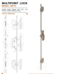 Serrure encastre 3 points - Longueur 2M - 50X85MM - Chrome - SQES