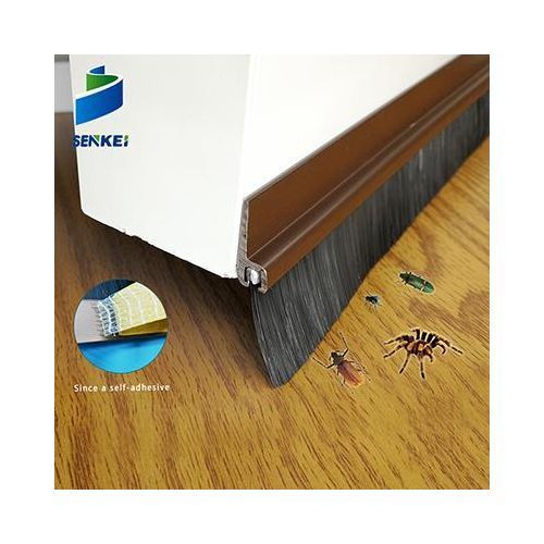 Bas de Porte Adhésif Brosse Marron 1m - PVC Isolation Thermique Acoustique