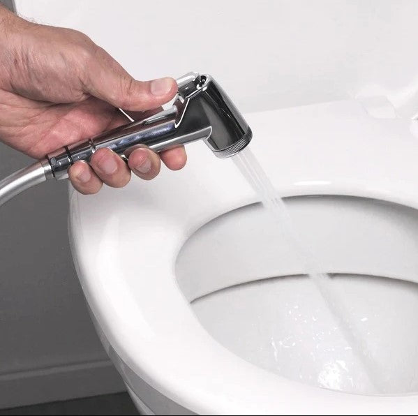 Kit Douchette WC Shut Off Blanc Métallisé – Hygiène Intime & Nettoyage – EJIM