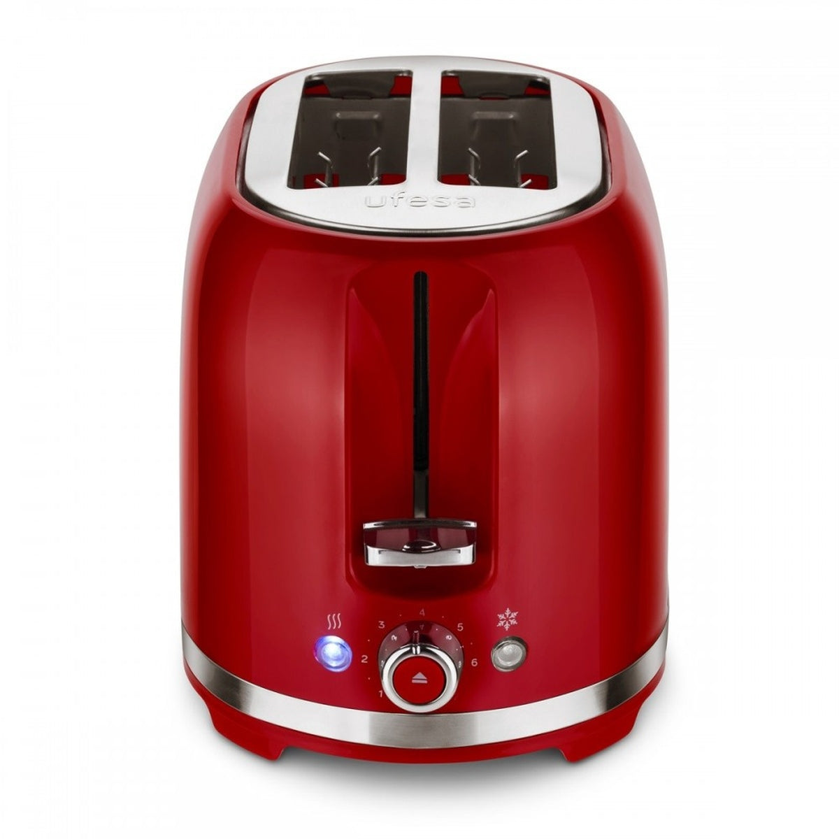 UFESA GRILLE PAIN CLASSIC PIN UP RED 850W - Design Rétro Rouge
