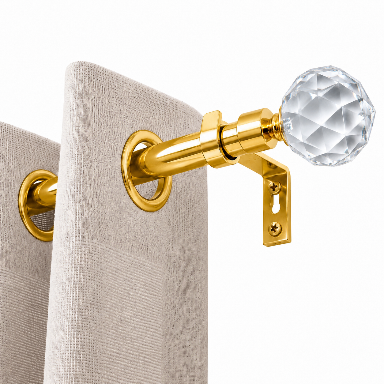 Embout décoratif CRISTAL PERLA aluminium diametre 25mm pour tringles à rideaux SQES TUNISIE 