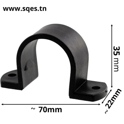 Attache pour tube rond D25mm - Lot de 20 Colliers de fixation en U Plastic - SQES