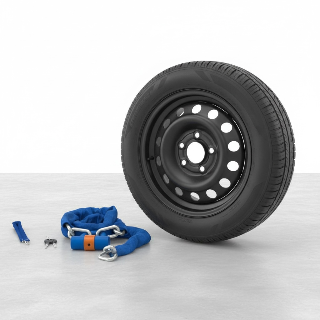 WADFOW Antivol vélo 9×900 WBK4194, chaîne acier A3 Ø 9,4 mm, 900 mm