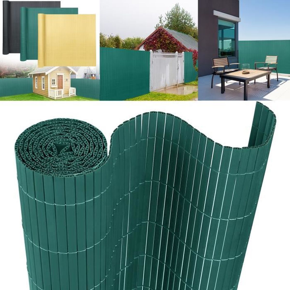 Canisse PVC 1.50mx1.85m Vert Double Face