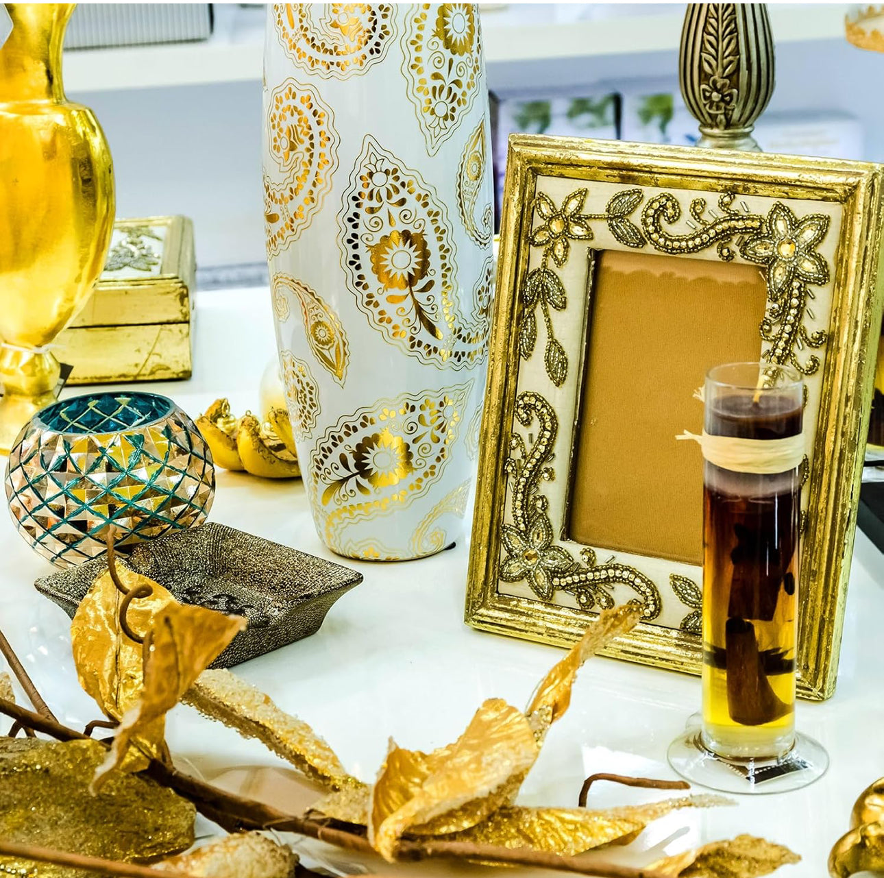 Flocons de Feuilles d'Or pour Artisanat, Peinture et Décoration Ongles