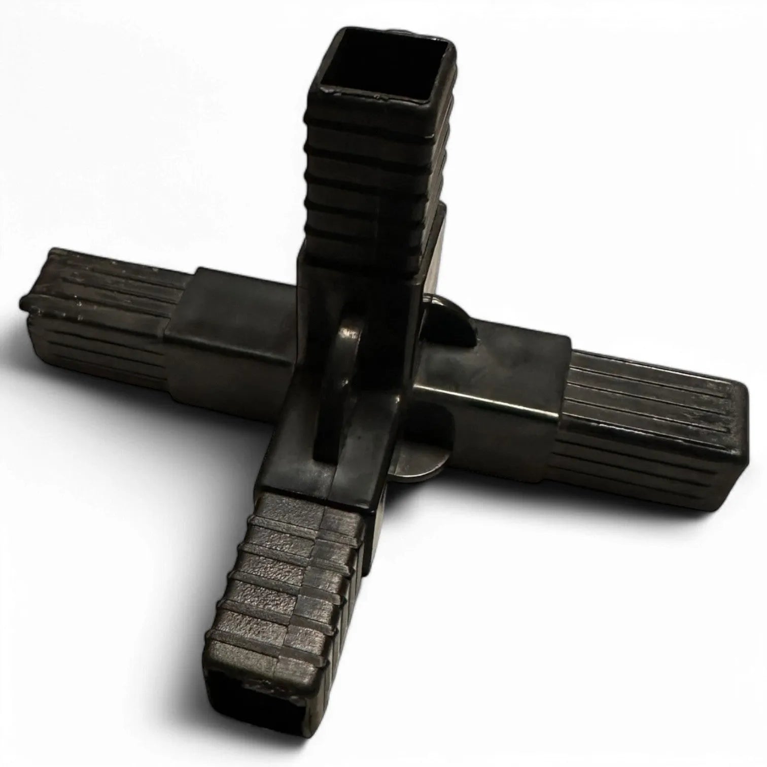 Connecteur de tube carrée 25mm 4 voies Noir - lot 12pcs - SQES