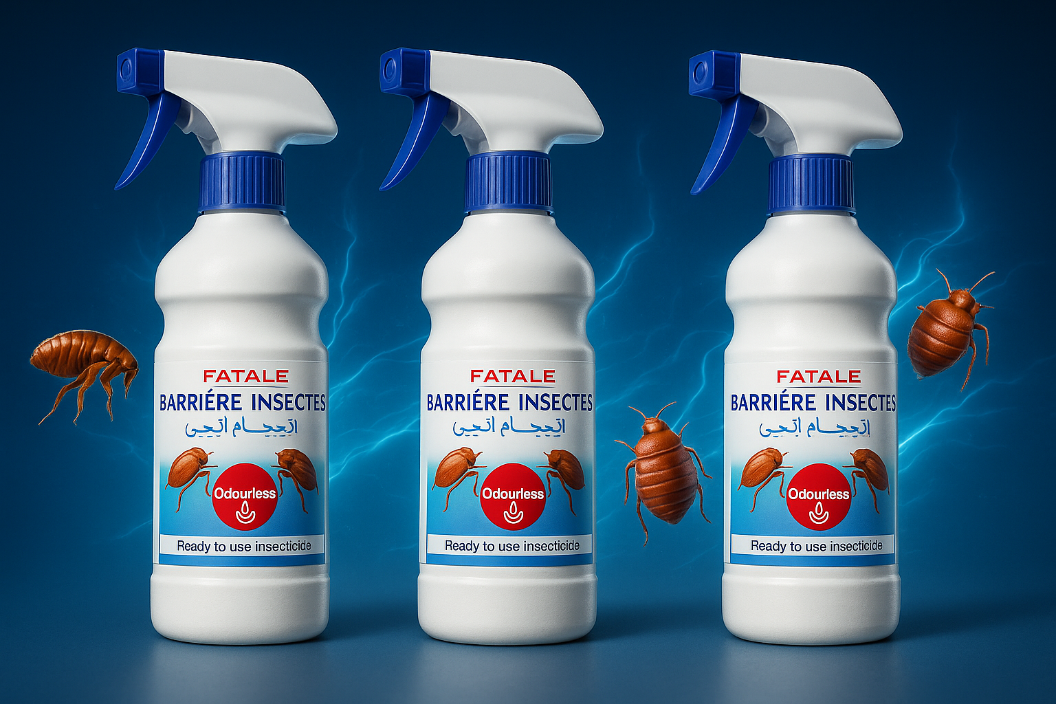 3 bouteilles de spray insecticide