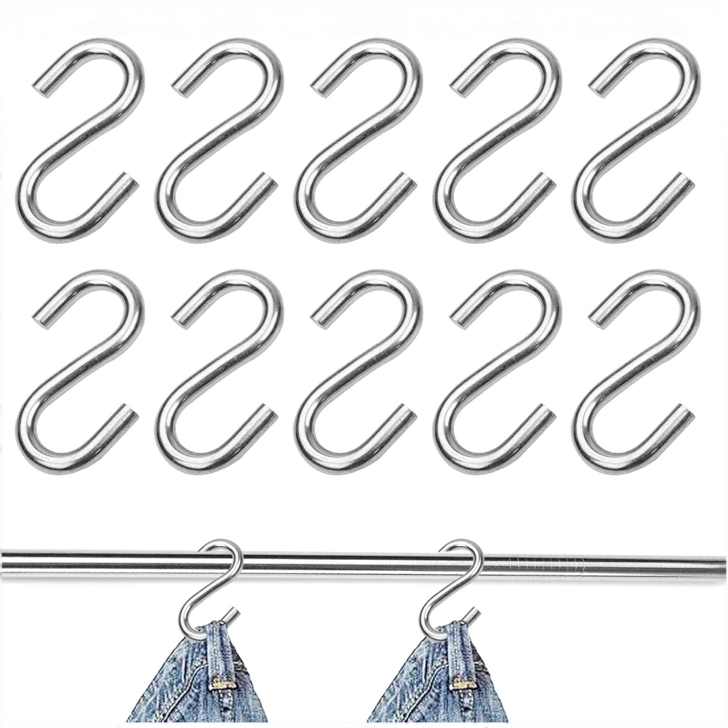 Crochets en S Galvanisés (Lot de 10 pièces)