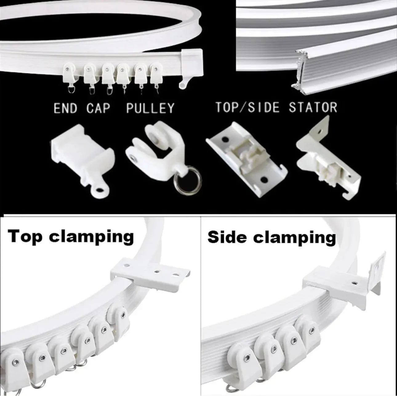 Rail rideau flexible et pliable à fixation plafond - 5m - SQES