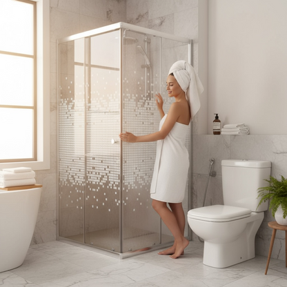 Cabine de douche carré 90/90/190 chromé