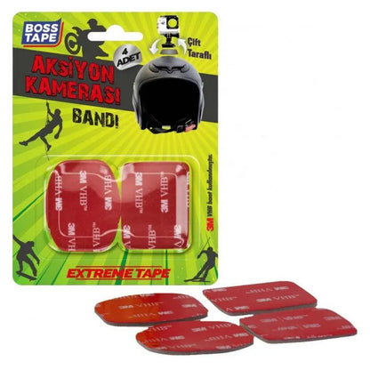 BOSS TAPE Ruban adhésif pour fixer camera d'action (4pcs) 45mmx35mm - SQES