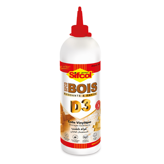 Colle Vinylique Extérieur blanche 500ML - Colle à bois - SIFCO-BOIS D3