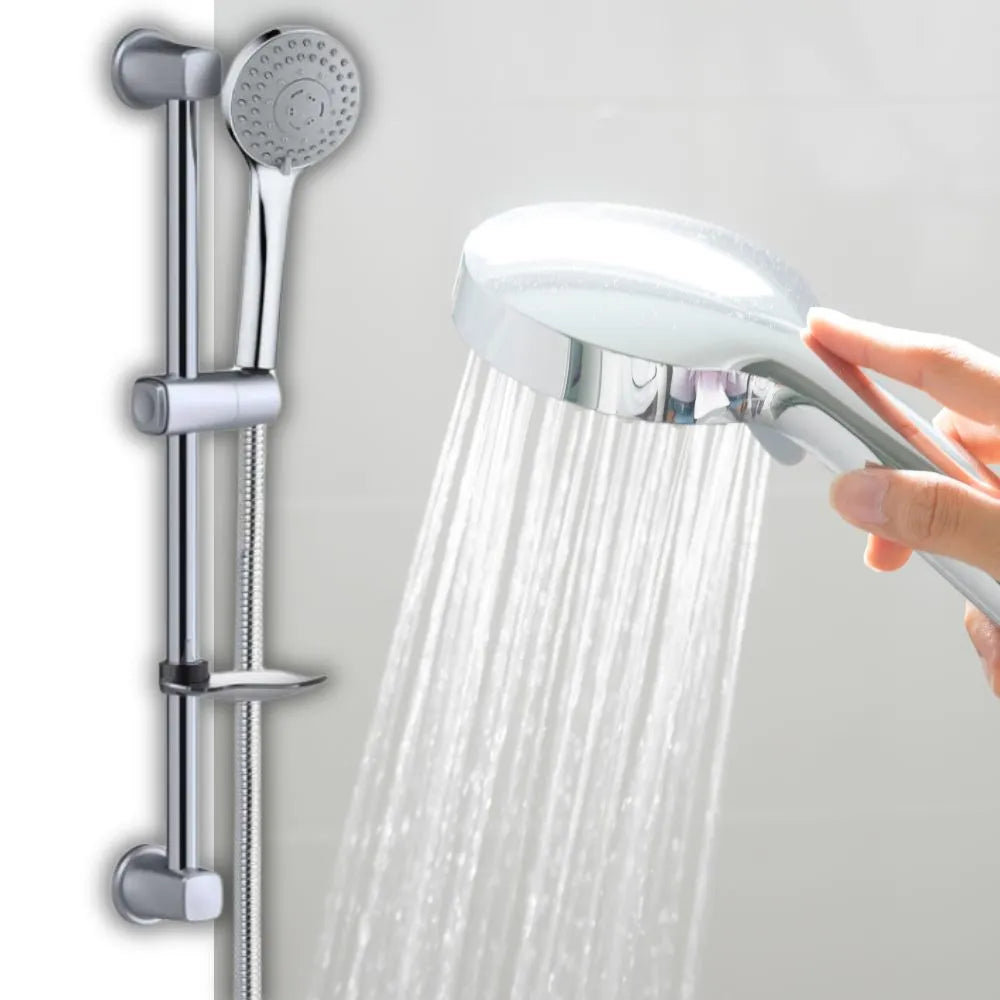 Ensemble Combiné barre de douche, Douchette, Flexible, Porte-Savon - SQES