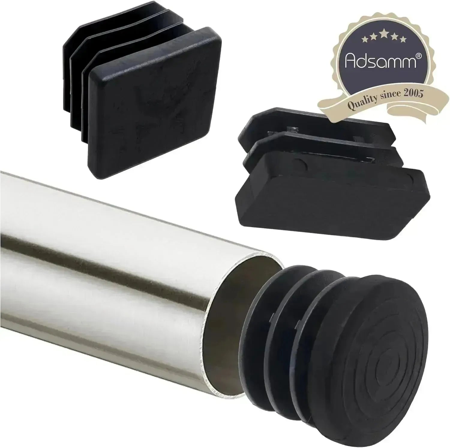 Embout Carré pour meuble - 20 bouchons tube 40mmx40mm NOIR - SQES