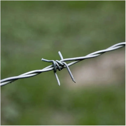Fil Barbelé Galvanise Haute Protection Fil De Fer Barbelé, Clôture en Fil Galvanisé, Clôture en Fil De Fer Barbelé - 200m - SQES