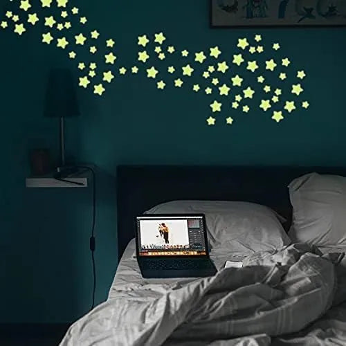 Etoiles lumineux fluorescent - Étoiles phosphorescentes - 36 autocollantes - SQES