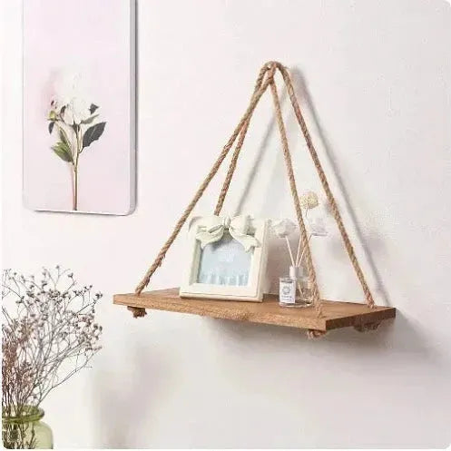 1 Etagère murale suspendue en bois Naturelle - Etagère lumineuse - SQES