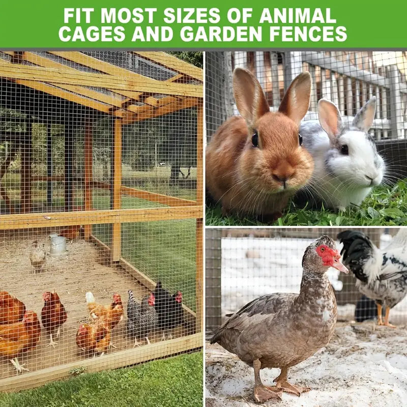 Grillage de cage à Poules Galvanisé Rouleau de 10 mètres – Maille 25x25 pour Jardin - SQES