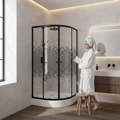 Cabine de douche rond 80/80/190 Noir