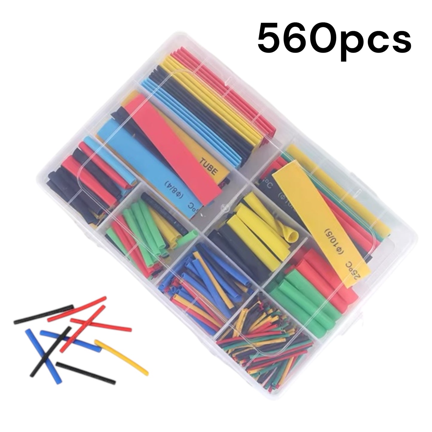 Coffret 560 Gaines Thermorétractables Polyoléfine 2:1 Isolation 600V