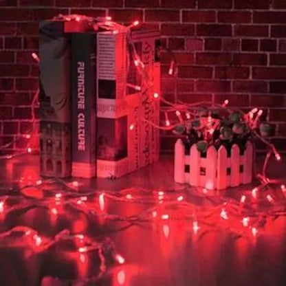 Guirlande De Fête Lumineuse Décorative Étanche Fil Multifonction 10 M - Rouge - SQES