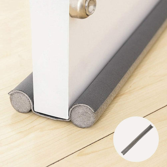 Bas de Porte Double Stop Gris 95cm - Bourrelet Isolation Thermique Acoustique