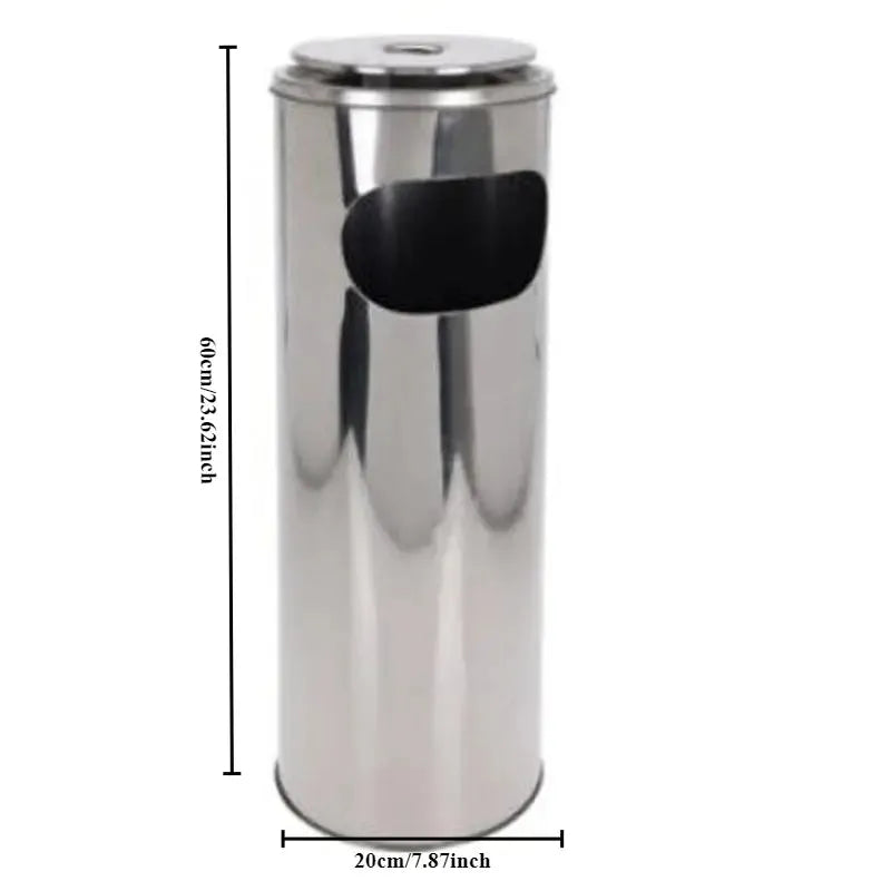 Poubelle sur pied avec cendrier en inox 18l - SQES