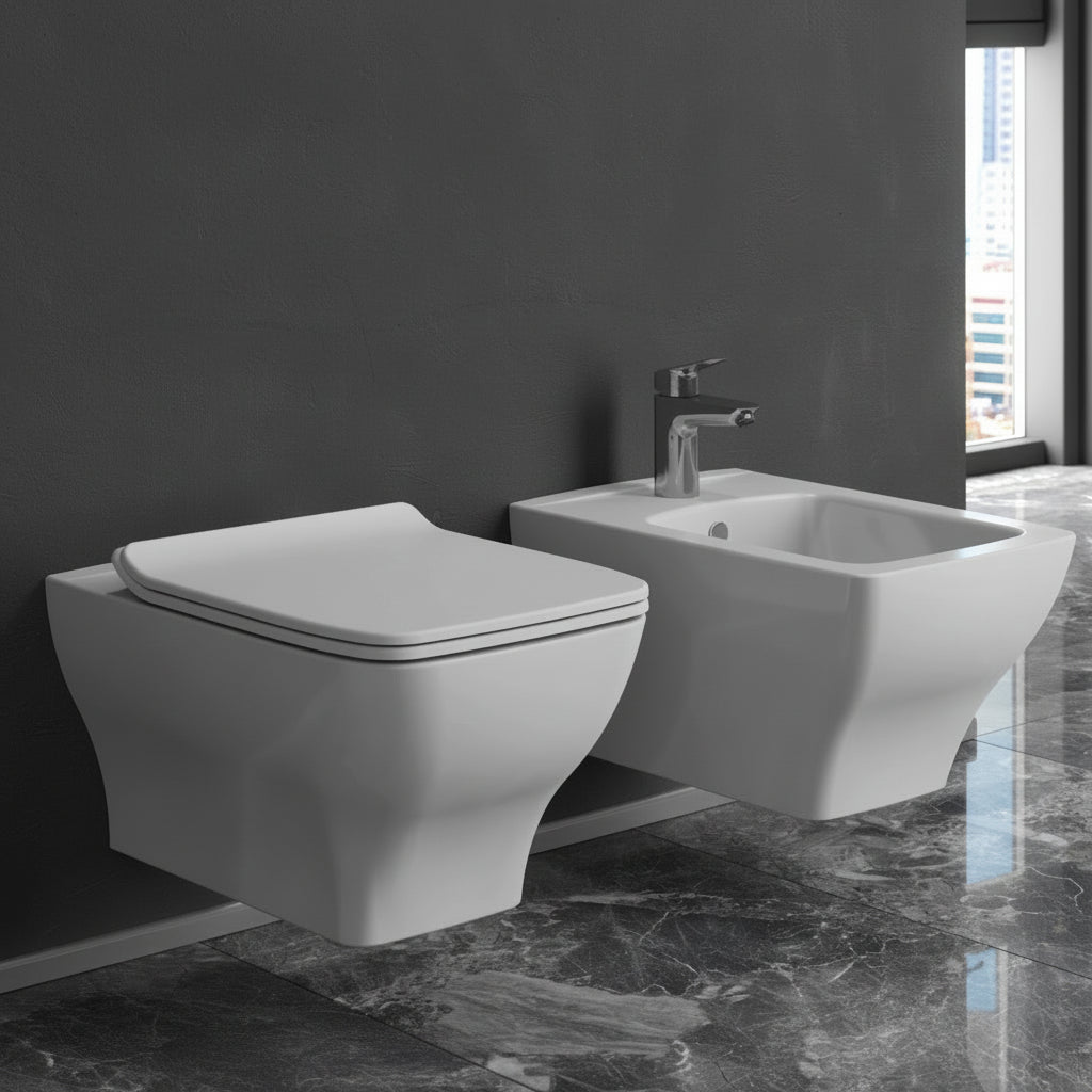 WC Suspendu DURA PETRA Sans Bride Abattant Soft Close Réf 6031