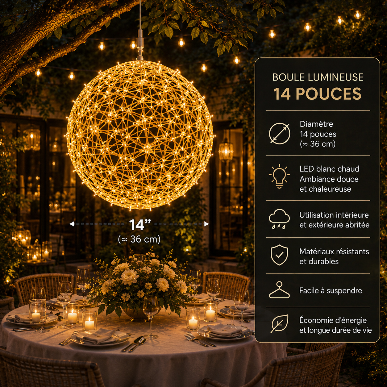 Boule Lumineuse Décorative LED