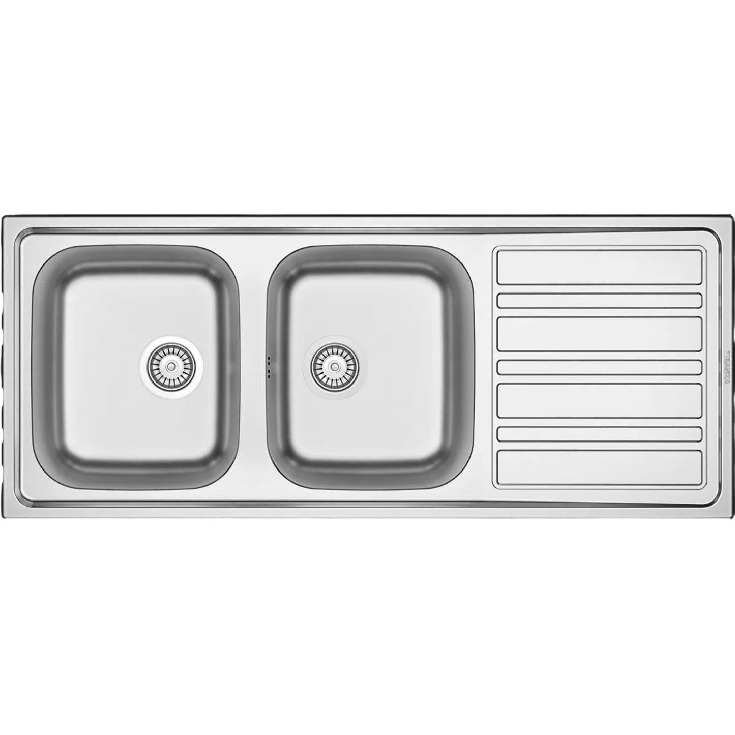 Evier Inox 120x50 cm - 2 Cuves + Égouttoir Encastrable | Banka Sinks