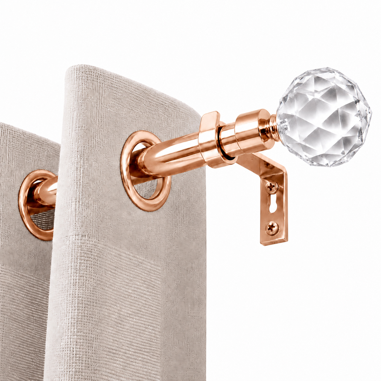 Embout décoratif CRISTAL PERLA aluminium diametre 25mm pour tringles à rideaux SQES TUNISIE 