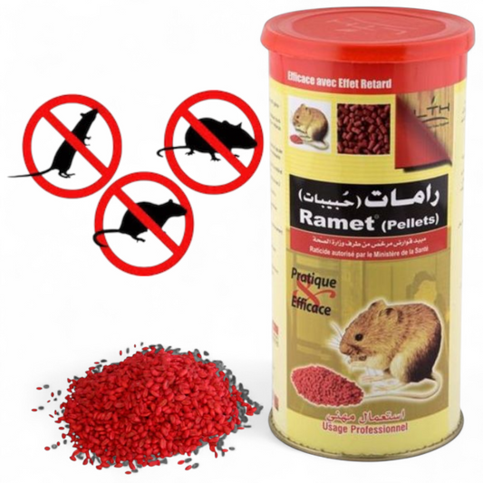 Ramet Pellets Raticide Professionnel 150g Tunisie - Anti-Rats Anti-Souris Action Rapide
