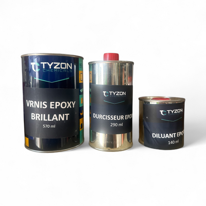 TYZON Kit Vernis Époxy Brillant 1L