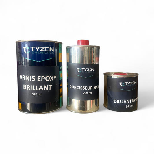 TYZON Kit Vernis Époxy Brillant 1L