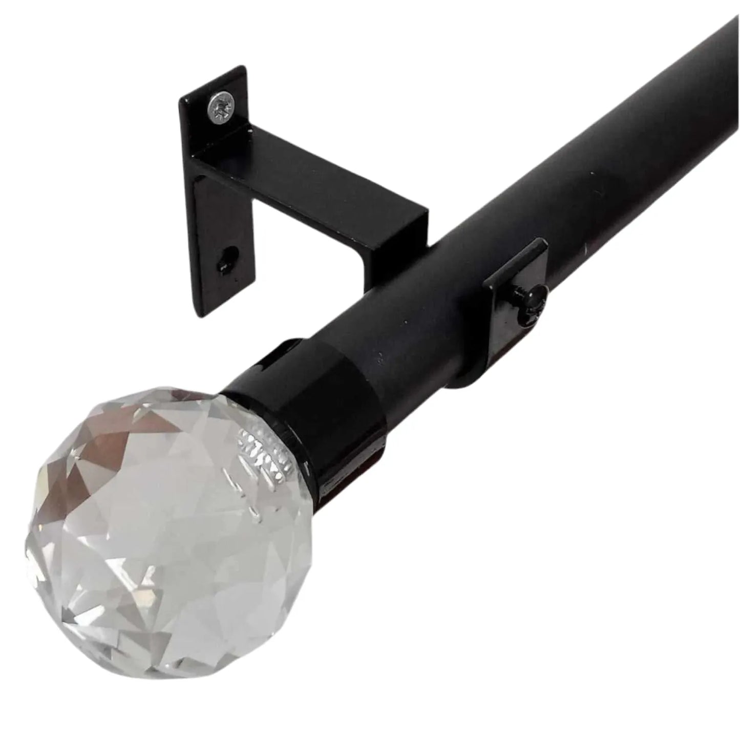 Tringle à rideau avec embouts cristal Noir - Mhirsi - SQES
