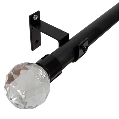 Tringle à rideau avec embouts cristal Noir - Mhirsi - SQES